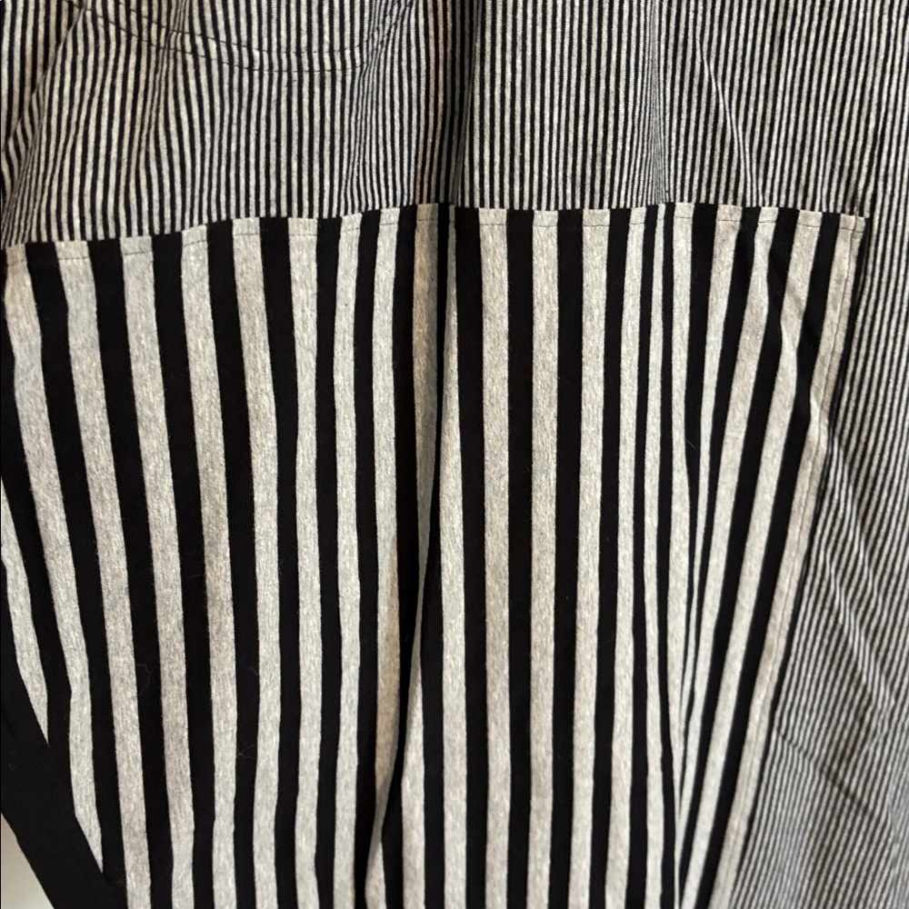 Black and Gray Striped Patchwork Tunic Dress - image 3